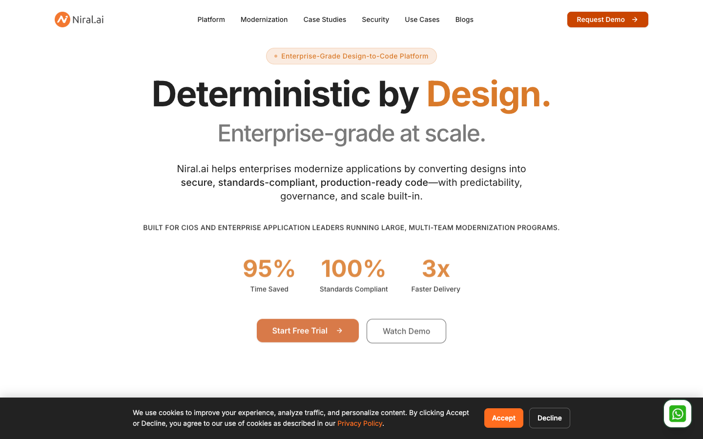 Niral homepage screenshot