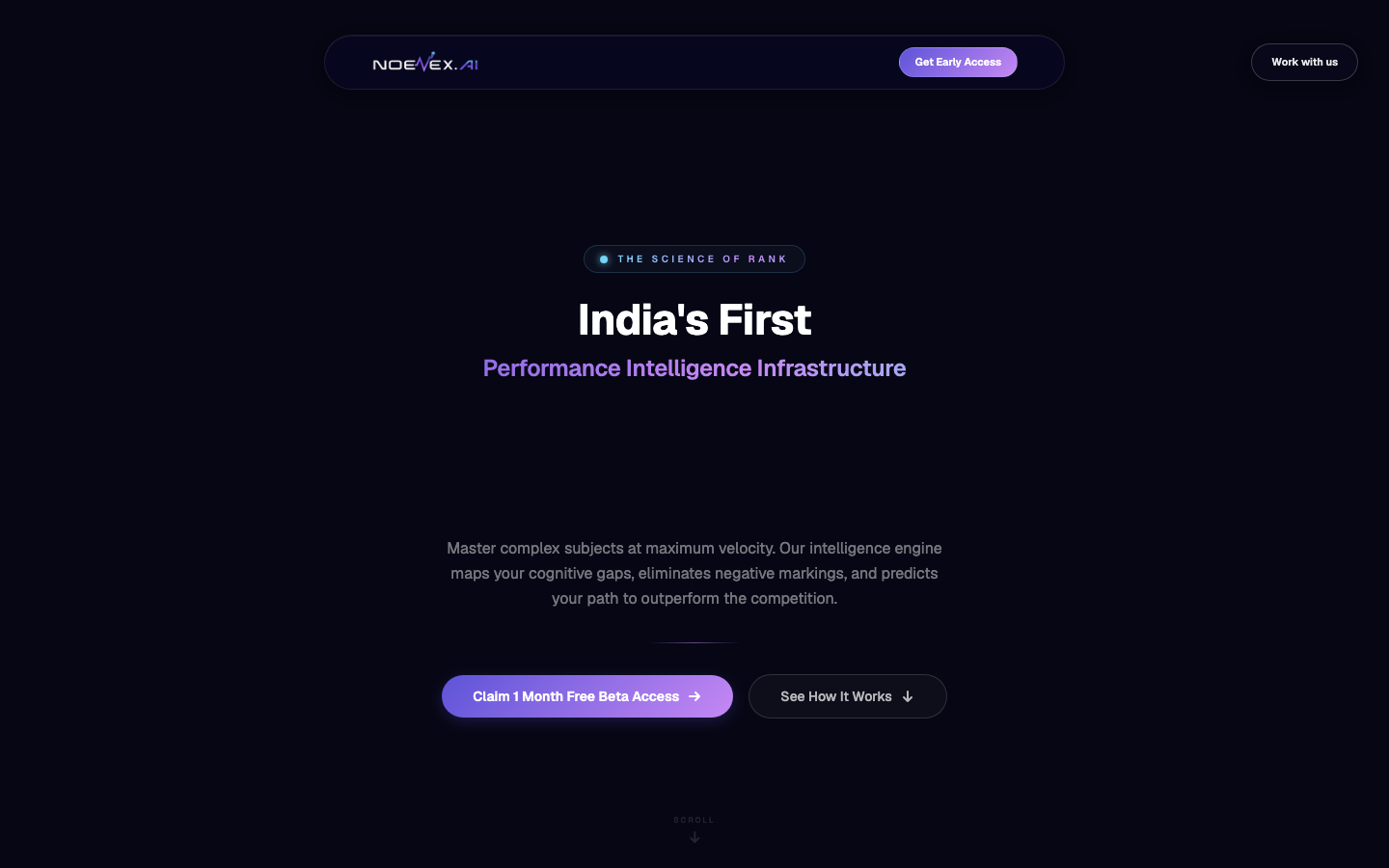 Noevex.AI homepage screenshot