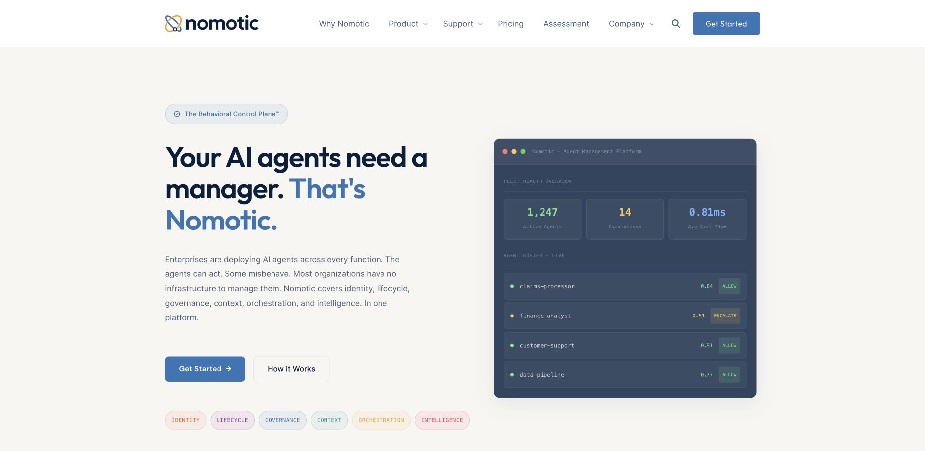 Nomotic 首页截图