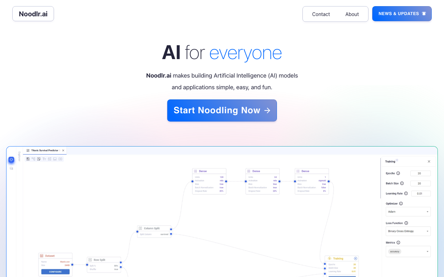 Noodlr homepage screenshot