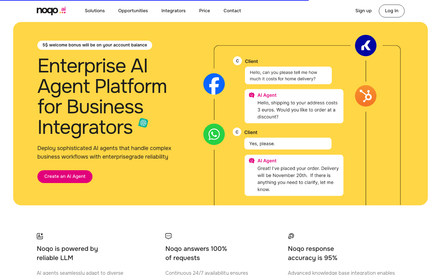 Noqo homepage screenshot