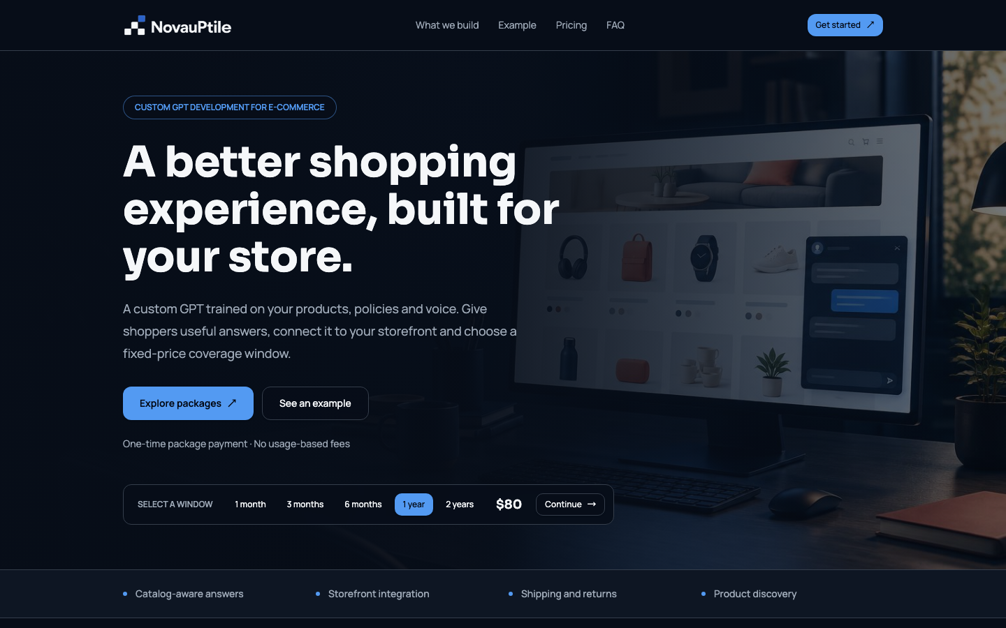 NovauPtile homepage screenshot