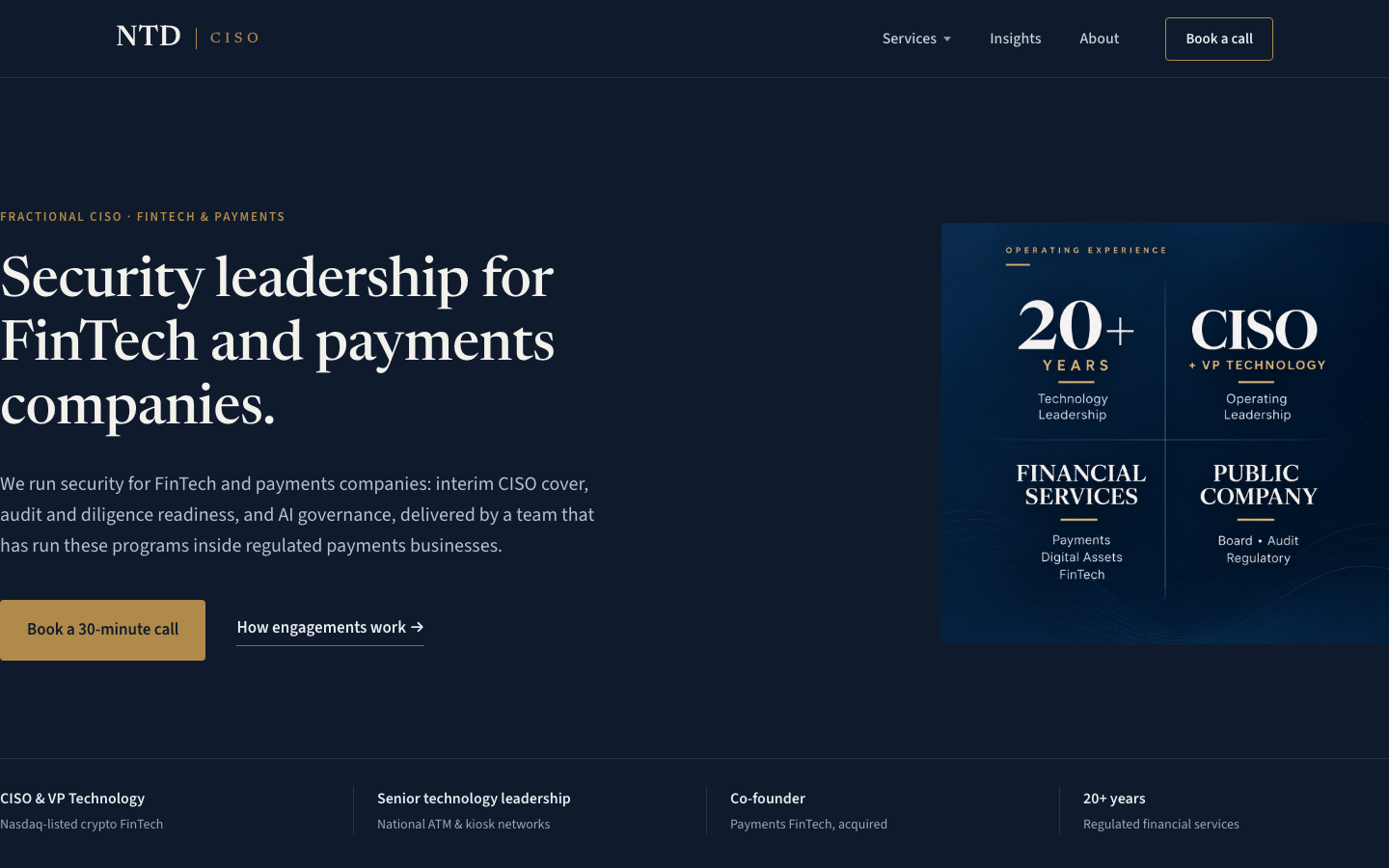 NTD CISO homepage screenshot