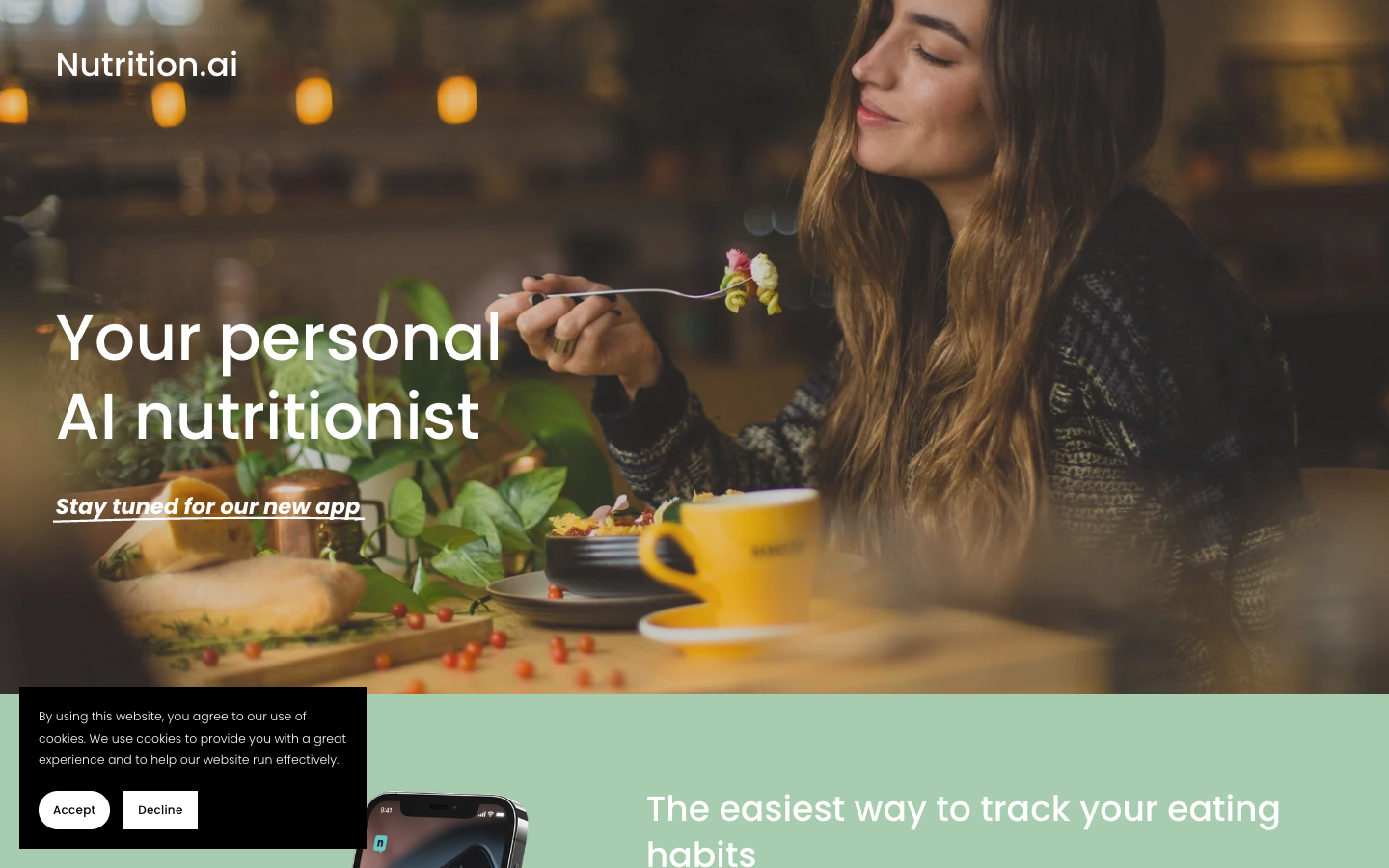 Nutrition.ai homepage screenshot