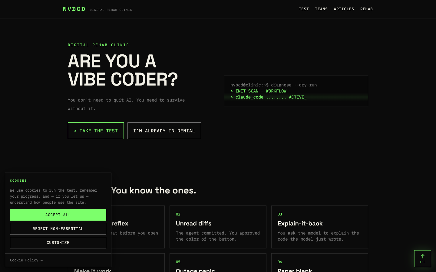 NVBCD homepage screenshot