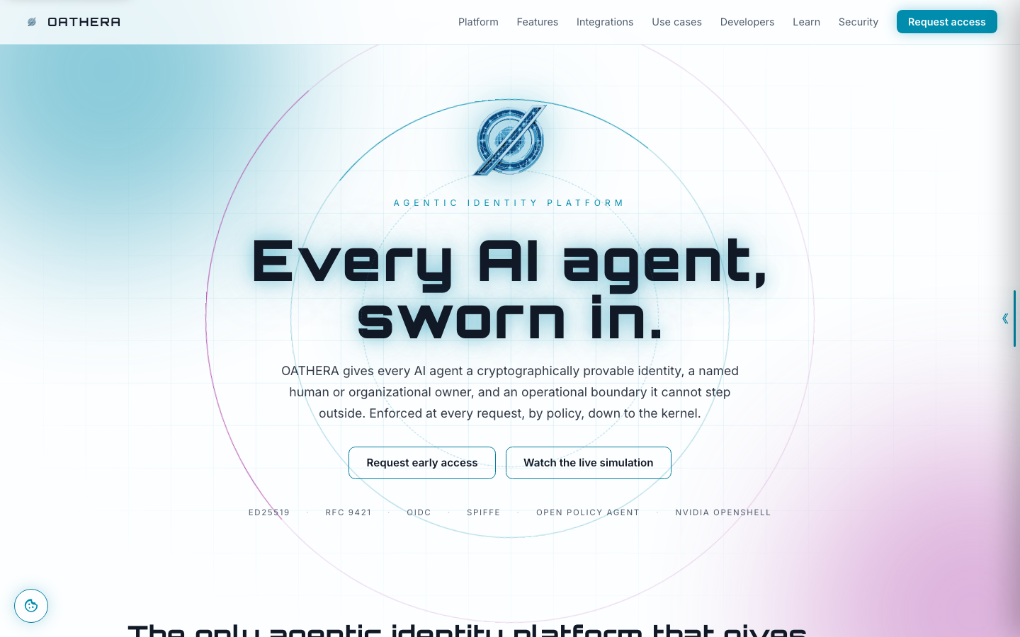 OATHERA homepage screenshot