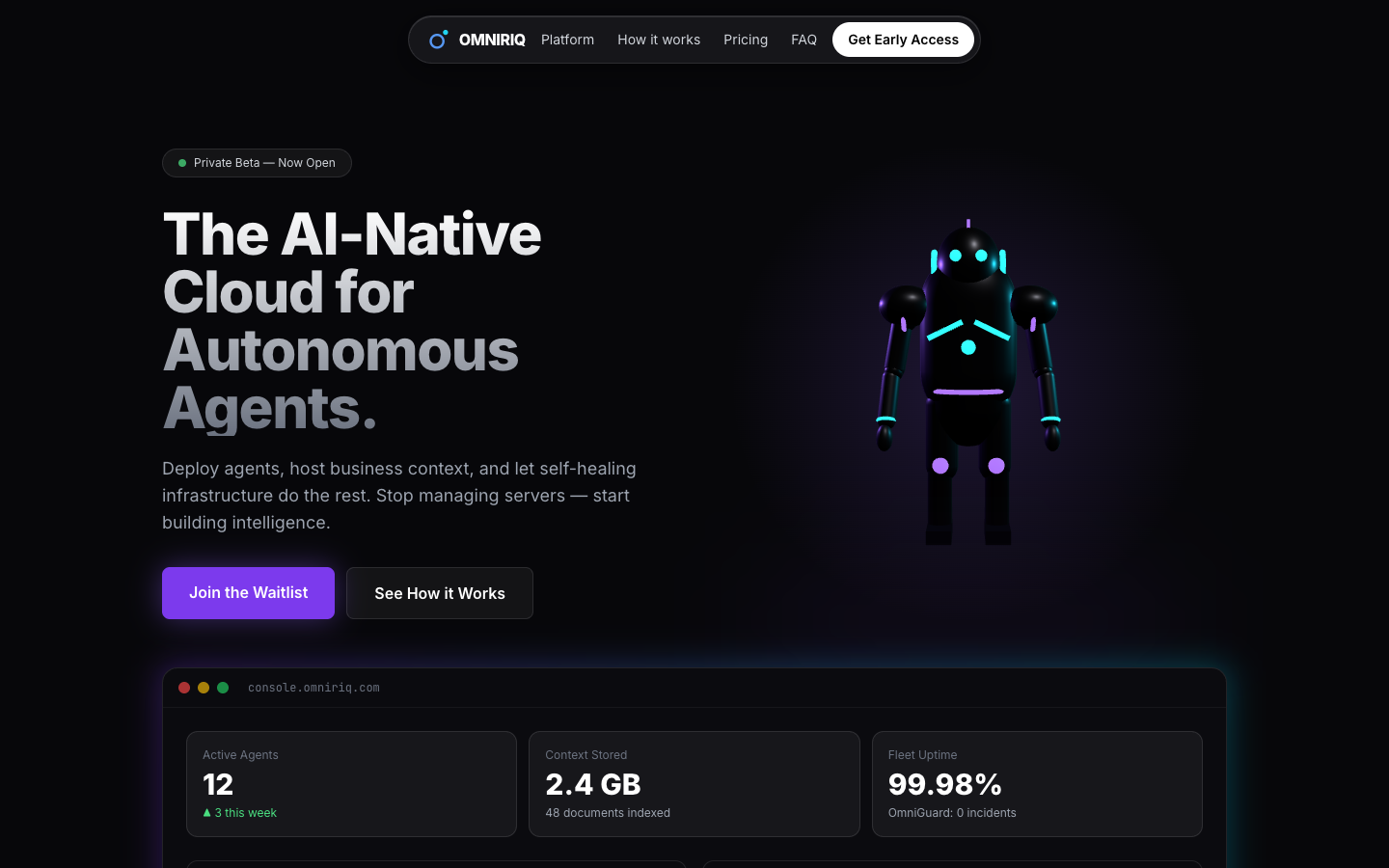 OMNIRIQ homepage screenshot