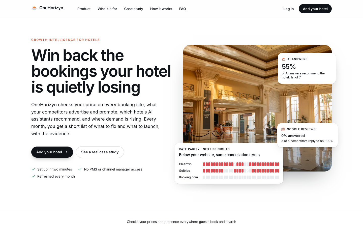 OneHorizyn homepage screenshot