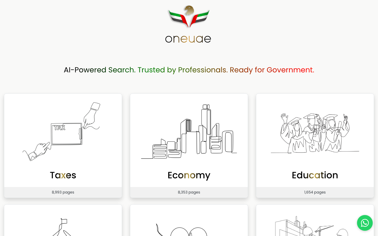 OneUAE homepage screenshot