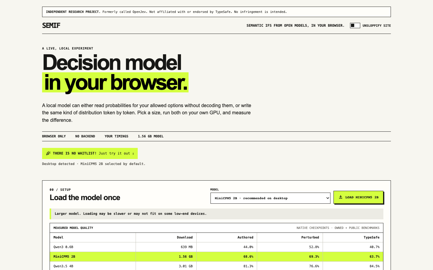 SemIf homepage screenshot