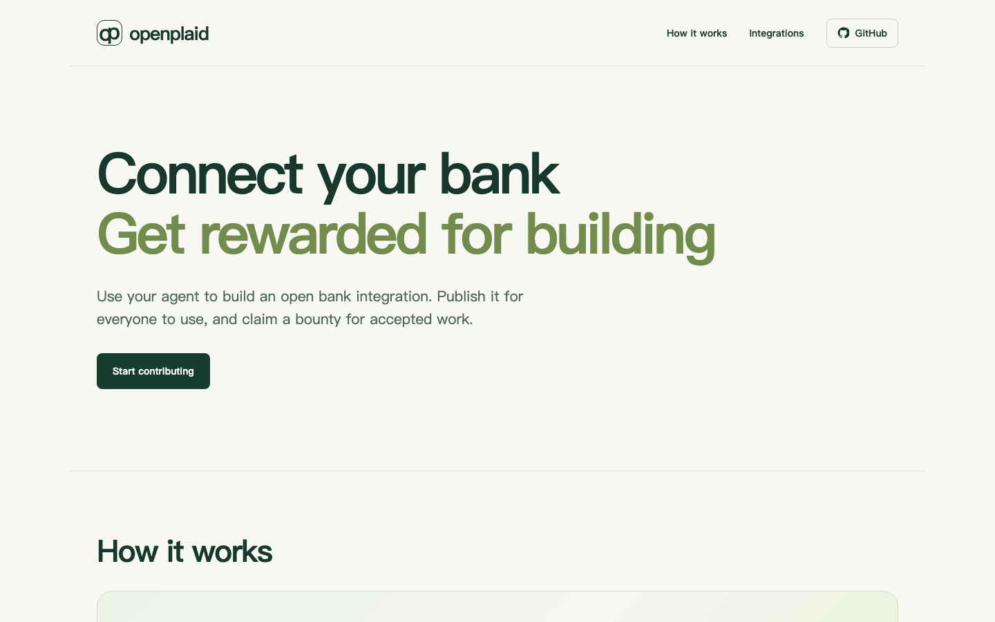 OpenPlaid homepage screenshot