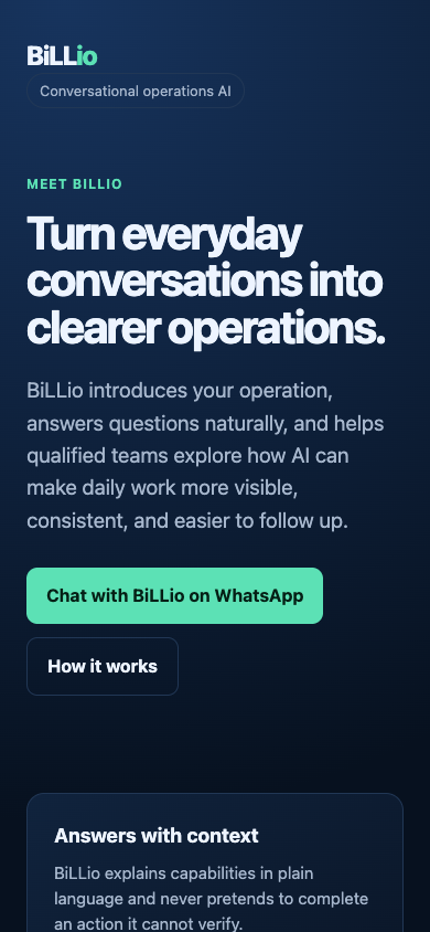 BiLLio homepage screenshot