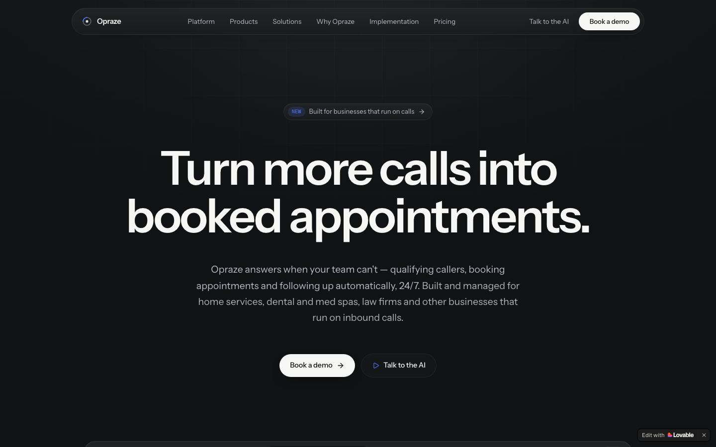 Opraze landing_page