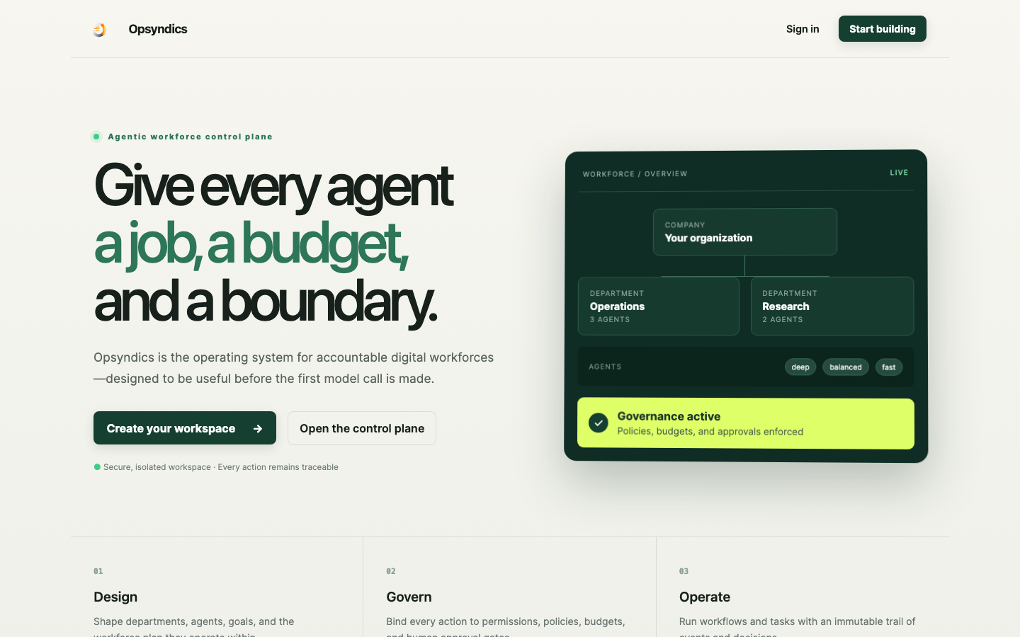 Opsyndics homepage screenshot
