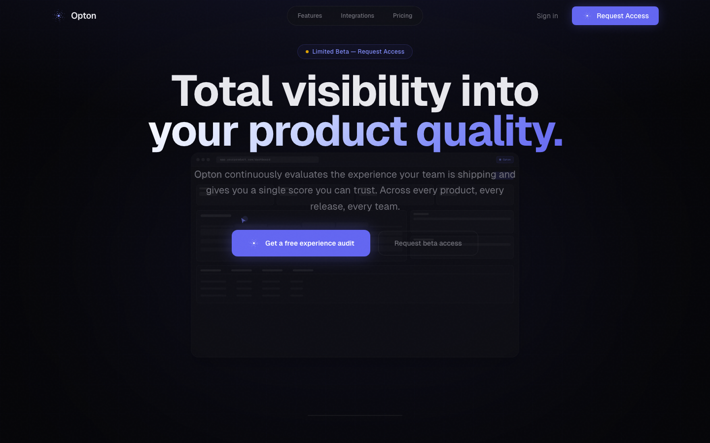 Opton homepage screenshot