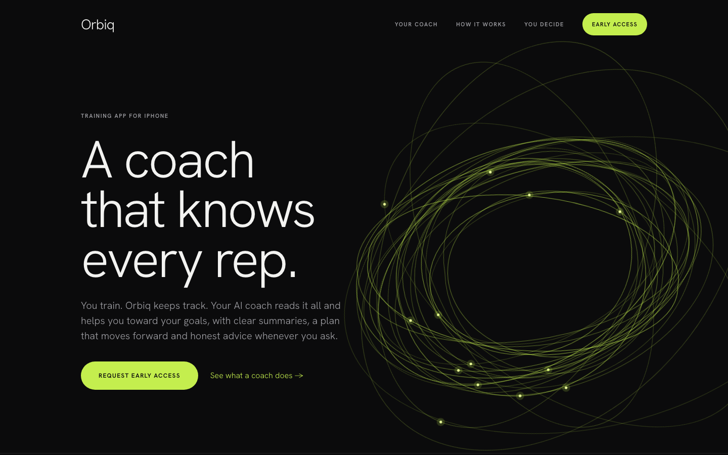 Orbiq homepage screenshot