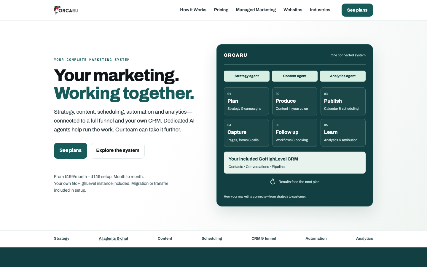 Orcaru homepage screenshot