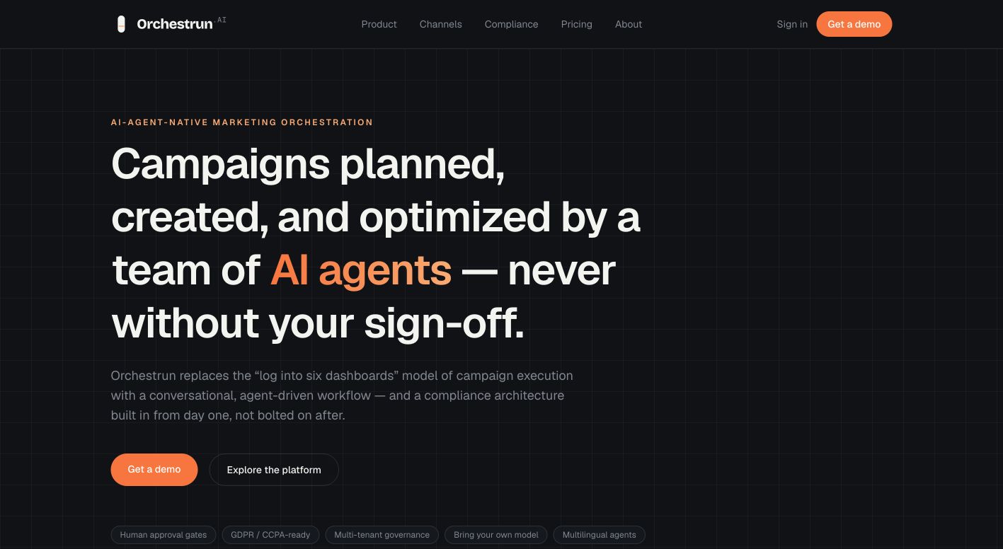 Orchestrun landing_page