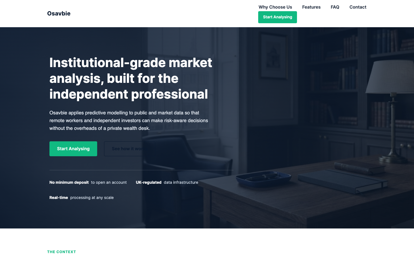 Osavbie homepage screenshot