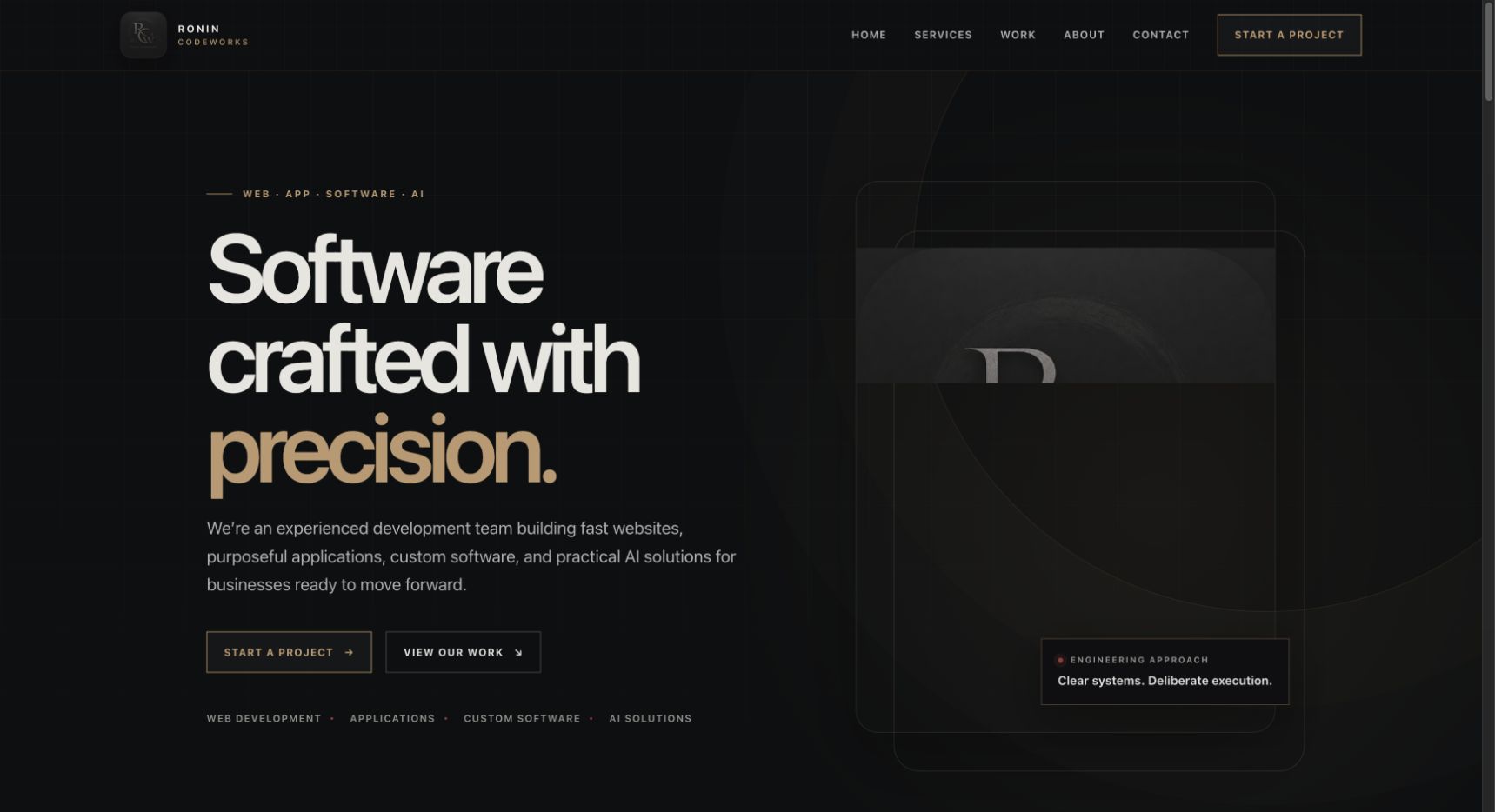 Ronin Codeworks 首页截图