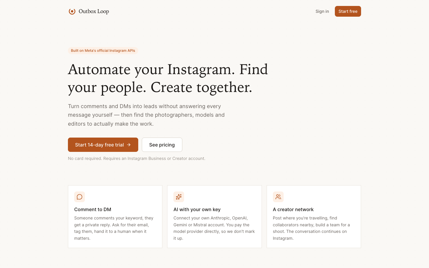 Outbox Loop landing_page