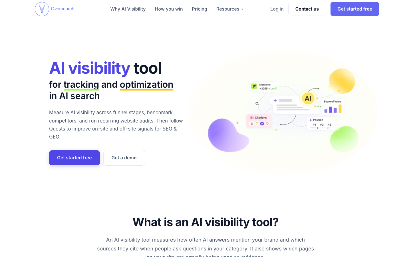 Oversearch homepage screenshot