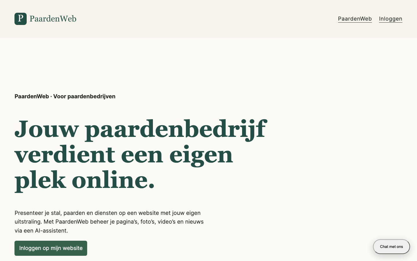 PaardenWeb homepage screenshot