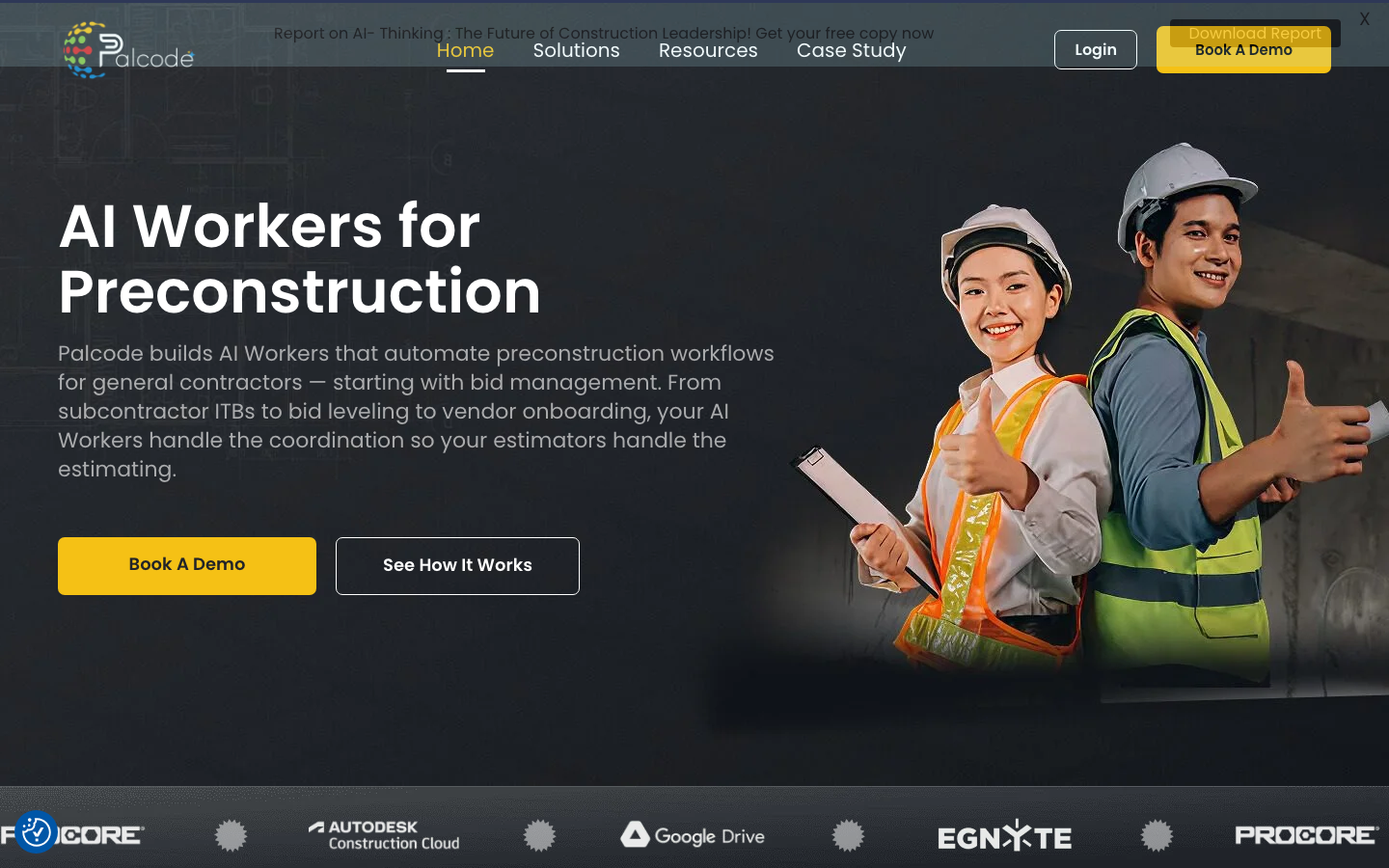 Palcode homepage screenshot