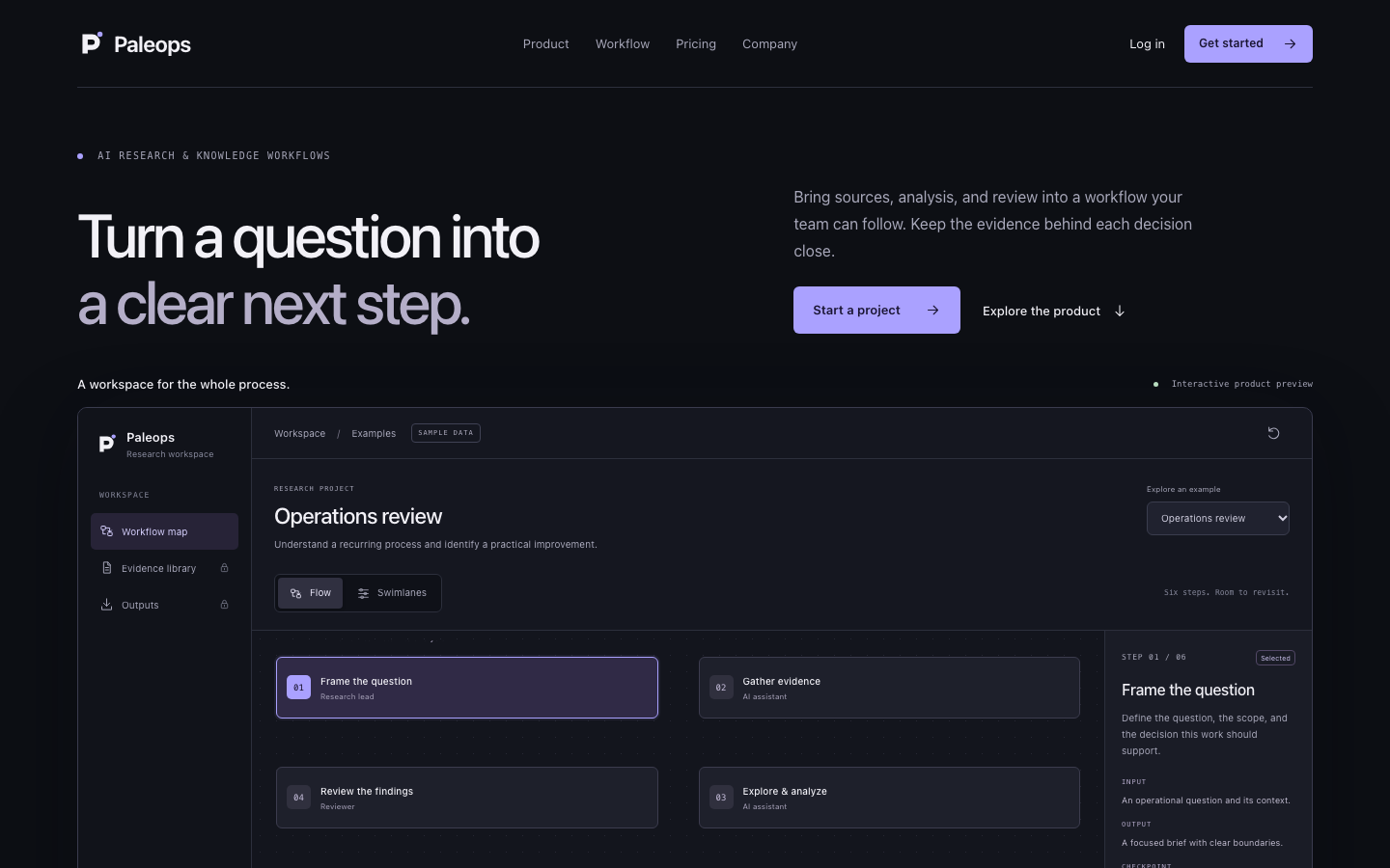 Paleops homepage screenshot