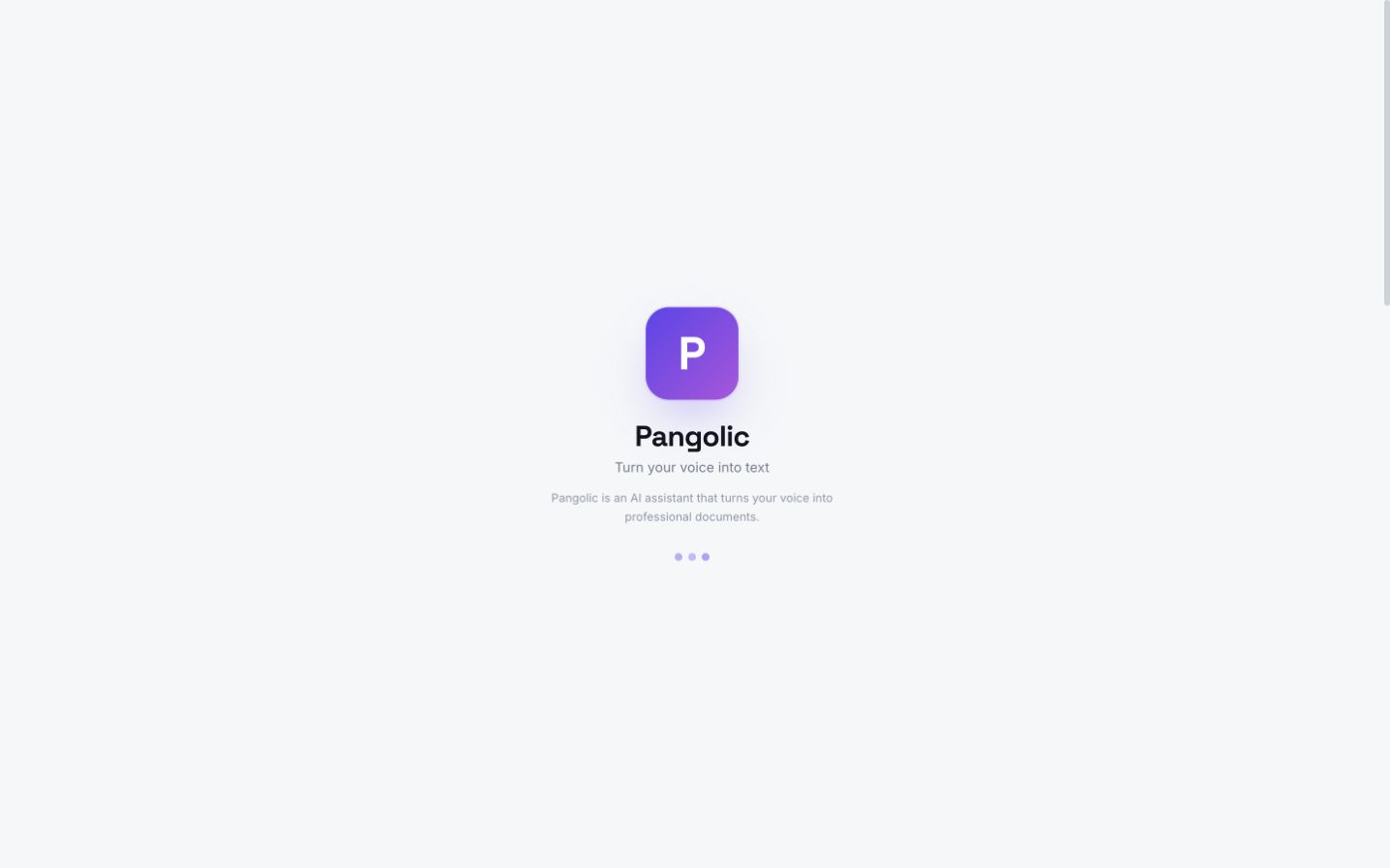 Pangolic 首页截图