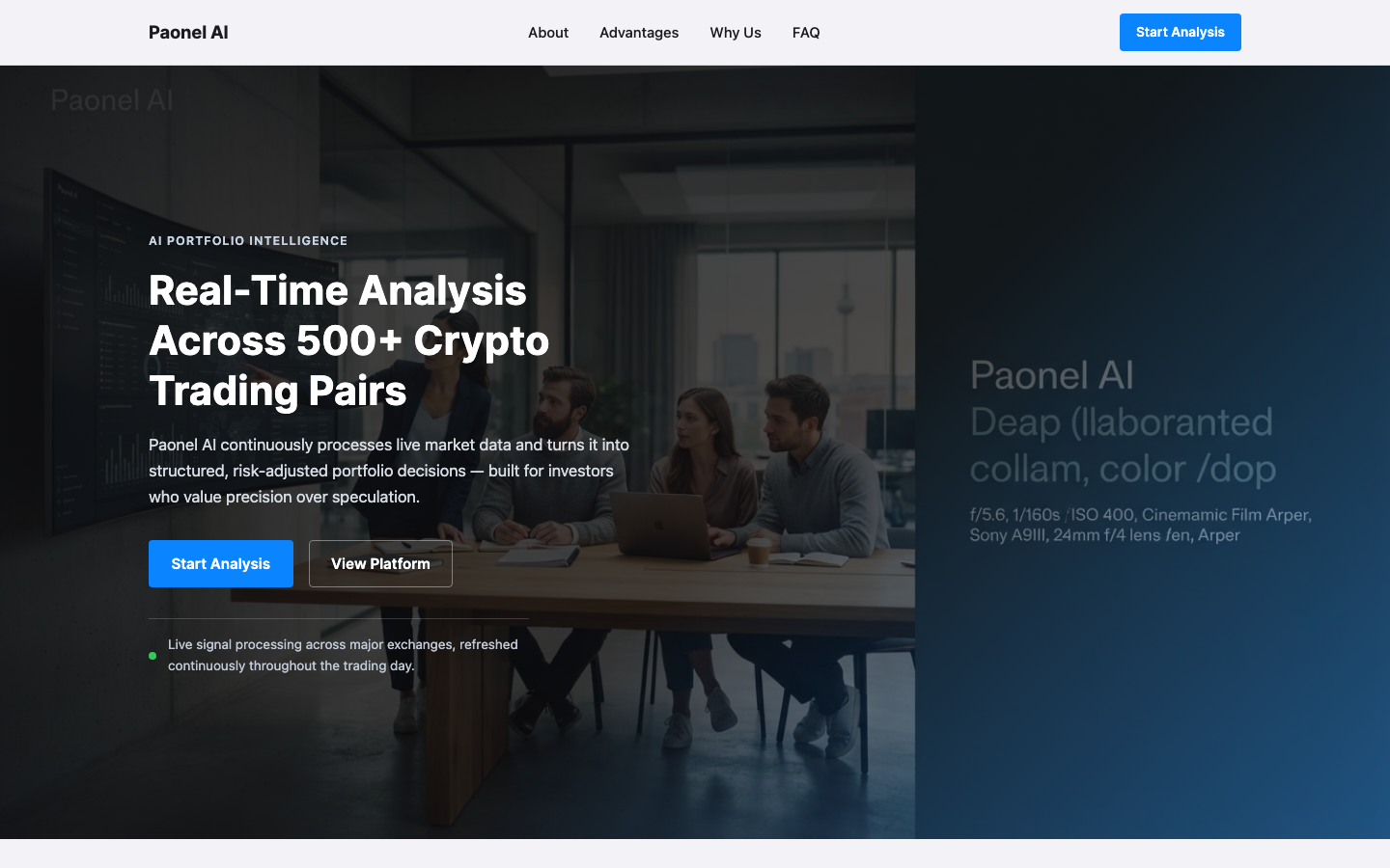 Paonel AI homepage screenshot