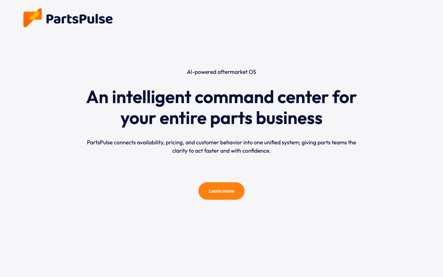 PartsPulse homepage screenshot