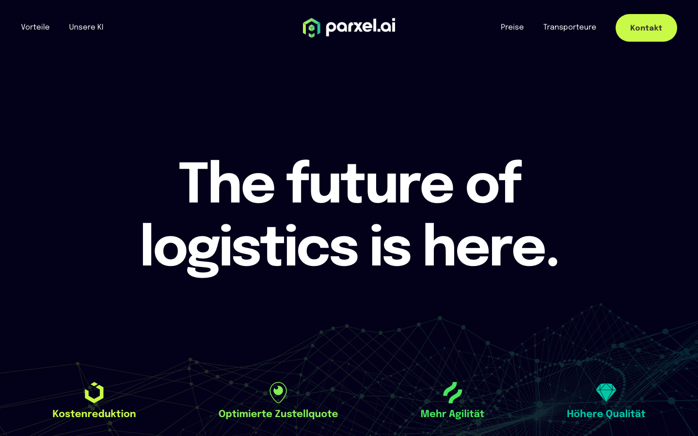 Parxel homepage screenshot