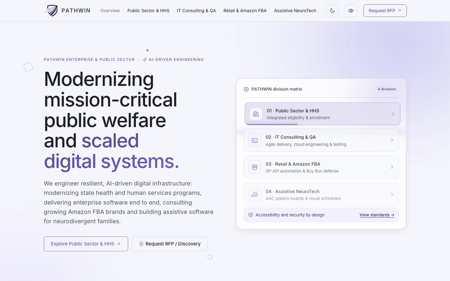 PATHWIN homepage screenshot