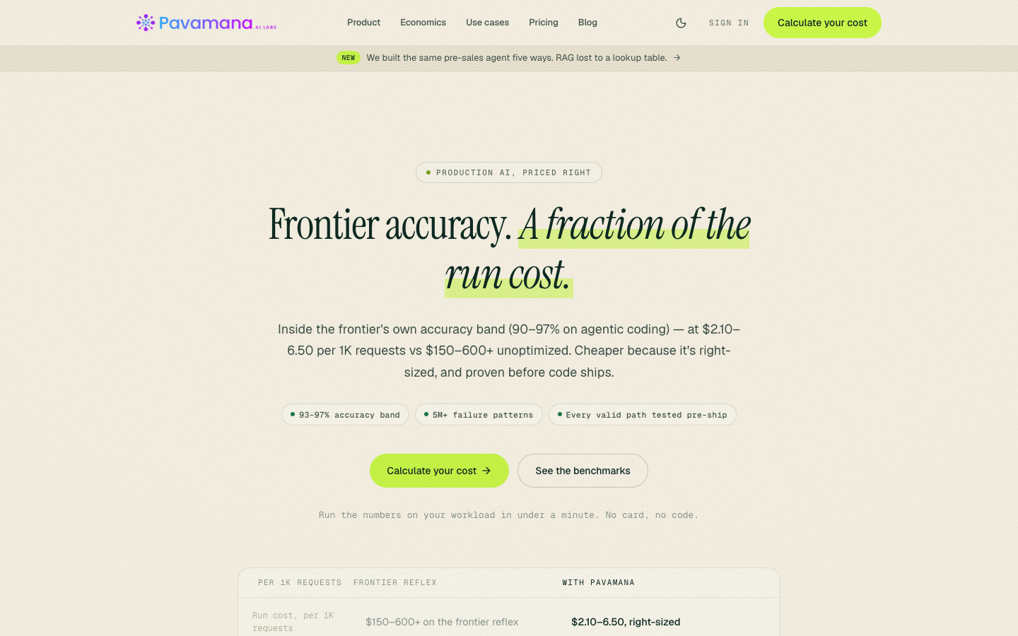 Pavamana AI Labs homepage screenshot