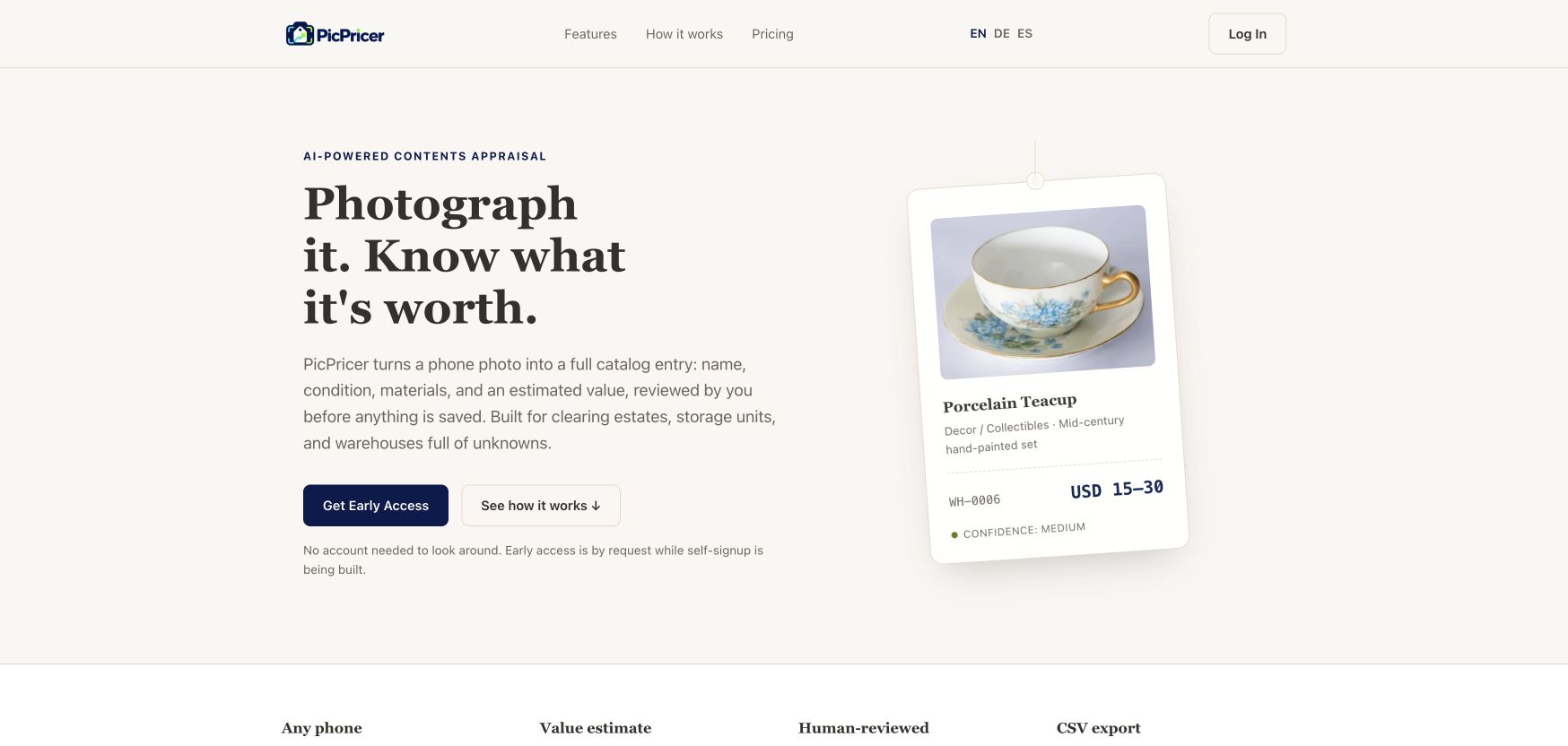 PicPricer landing_page