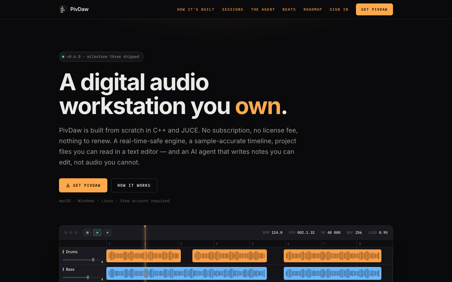 PivDaw homepage screenshot