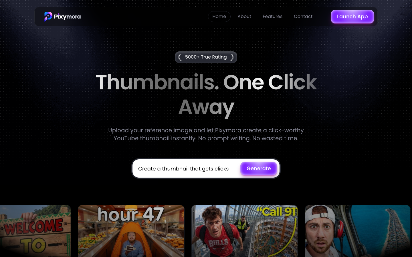 Pixymora homepage screenshot