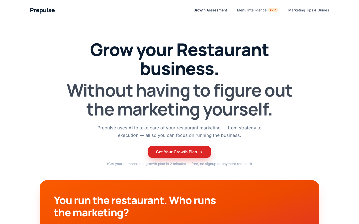 Prepulse homepage screenshot