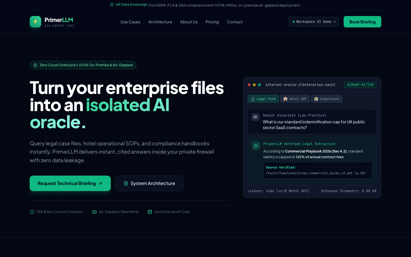 PrimerLLM homepage screenshot