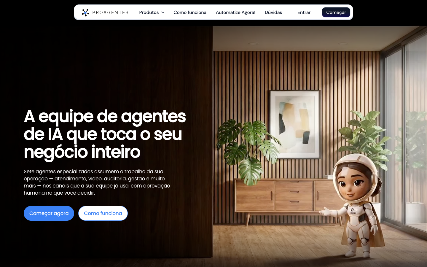 ProAgentes homepage screenshot