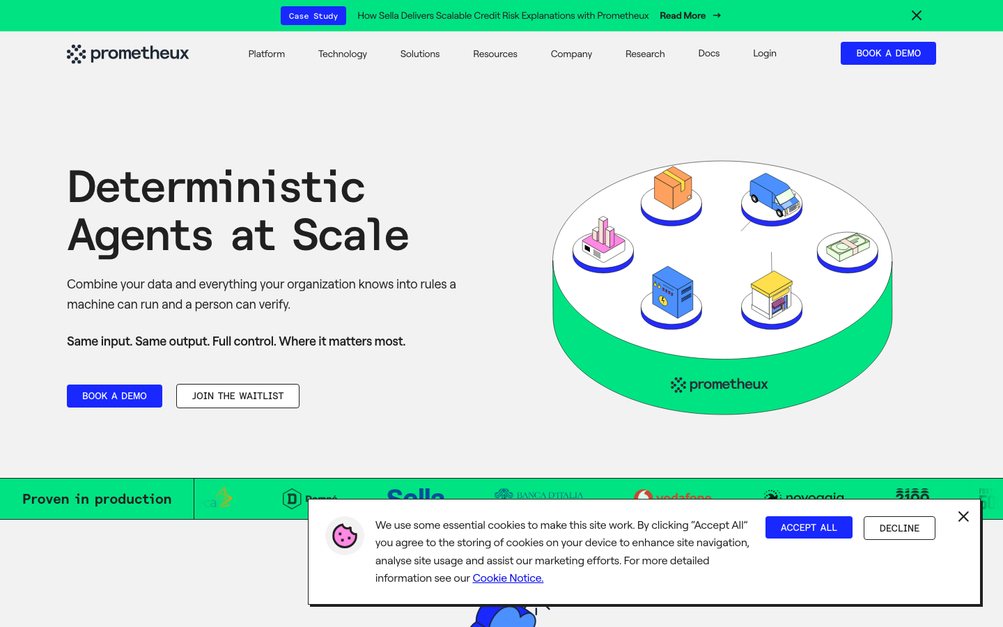 Prometheux homepage screenshot