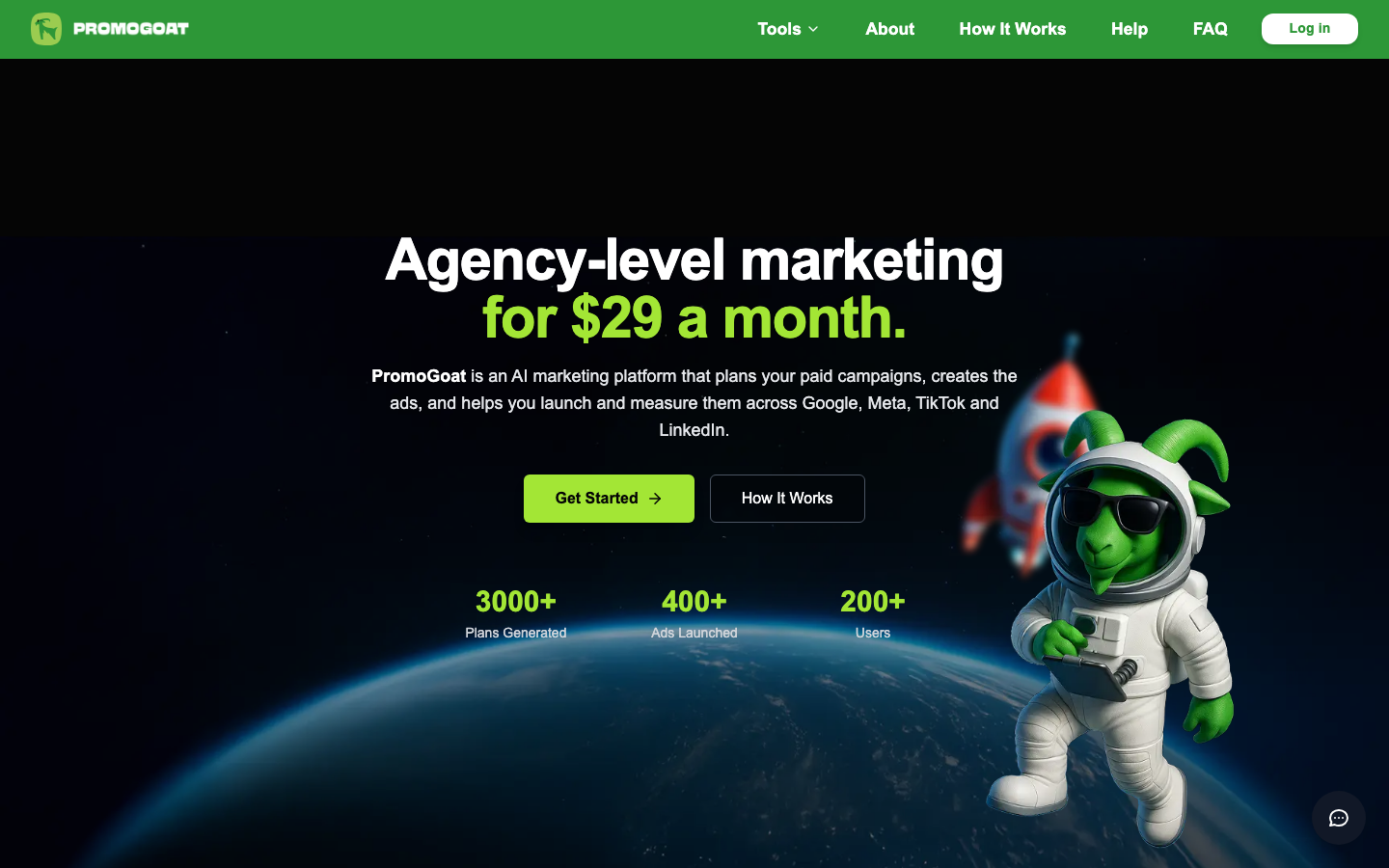 PromoGoat homepage screenshot
