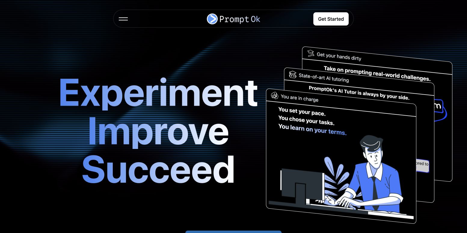 PromptOK homepage screenshot