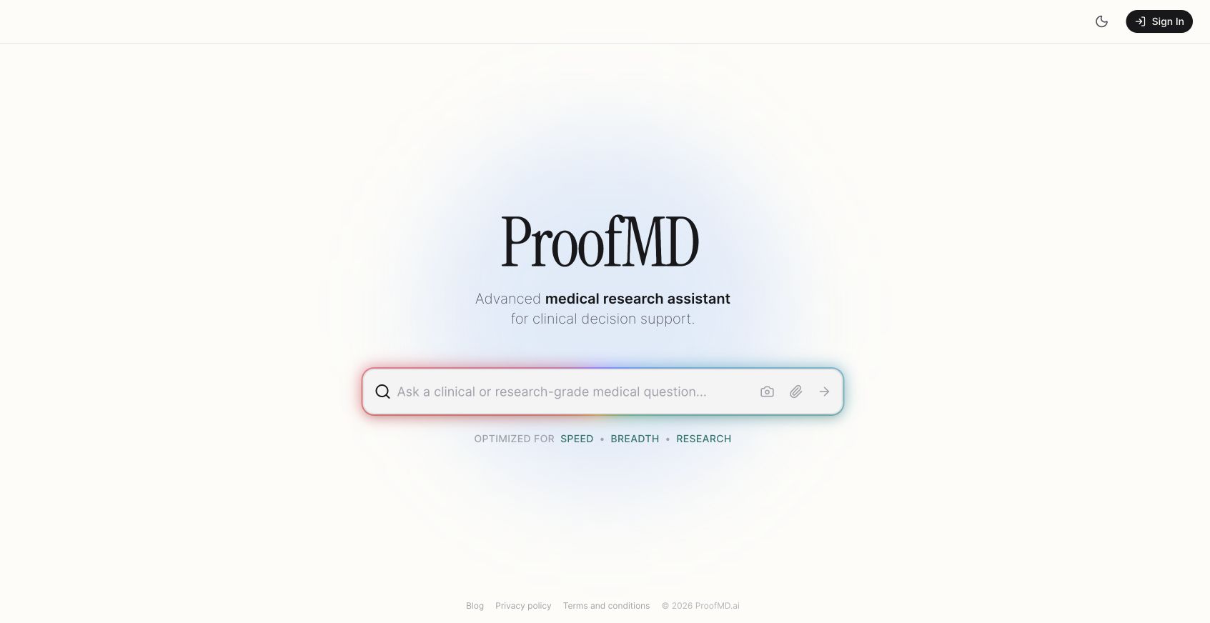 ProofMD 首页截图