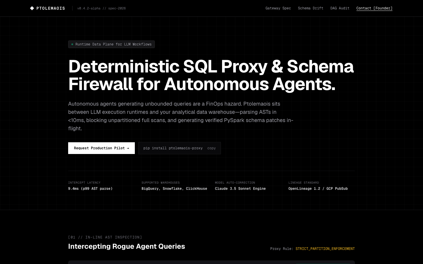 Ptolemaois homepage screenshot