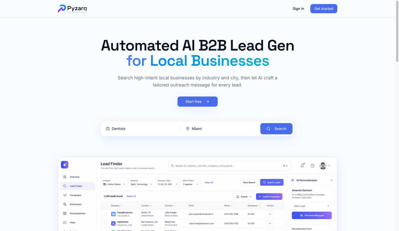 pyzarq.com landing_page
