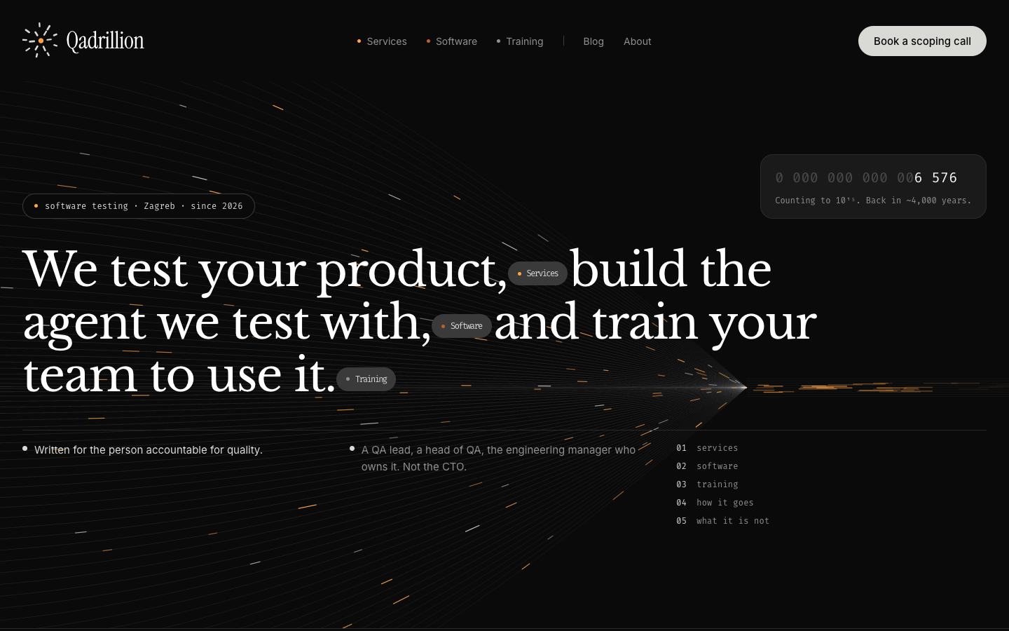 Qadrillion homepage screenshot