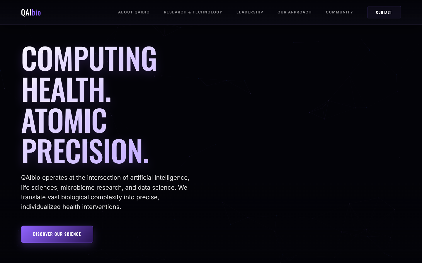 QAIbio homepage screenshot