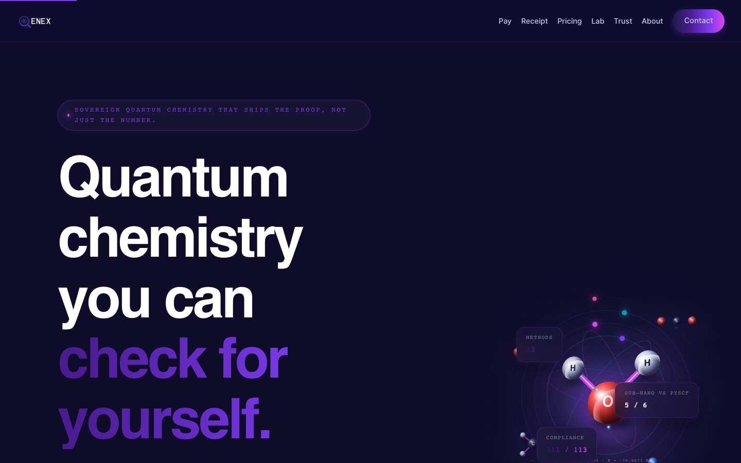 QENEX LAB homepage screenshot